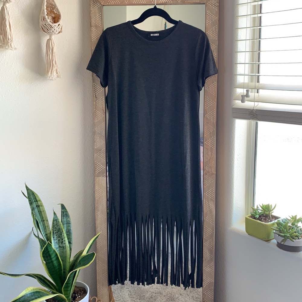 Missguided Fringe T-Shirt Dress